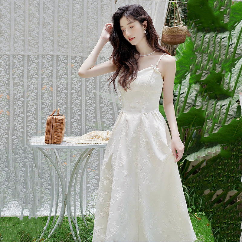 ジャガード ストラップ ワンピース