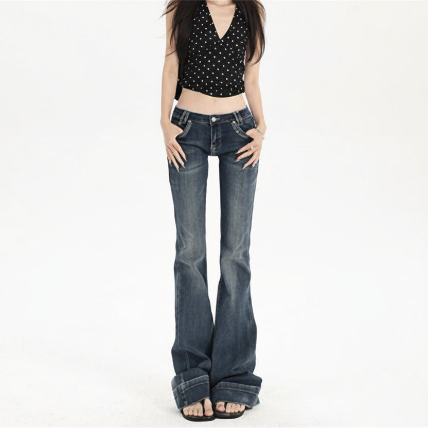 ローライズデニムフレアパンツ