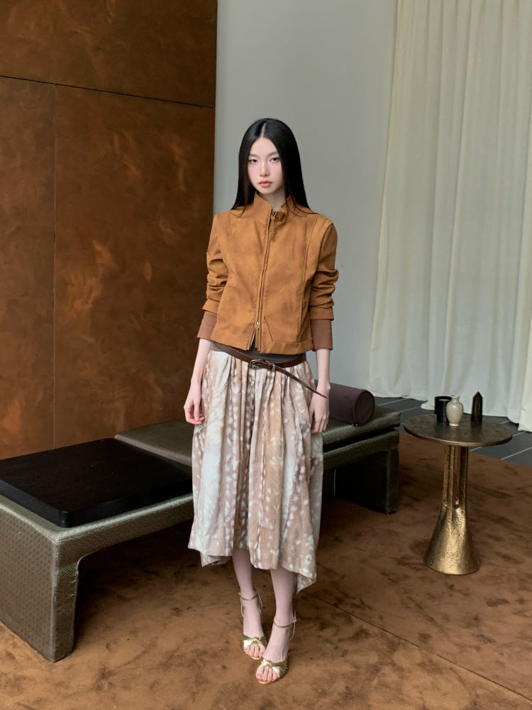 スエードタッチ・スタンドカラージャケット