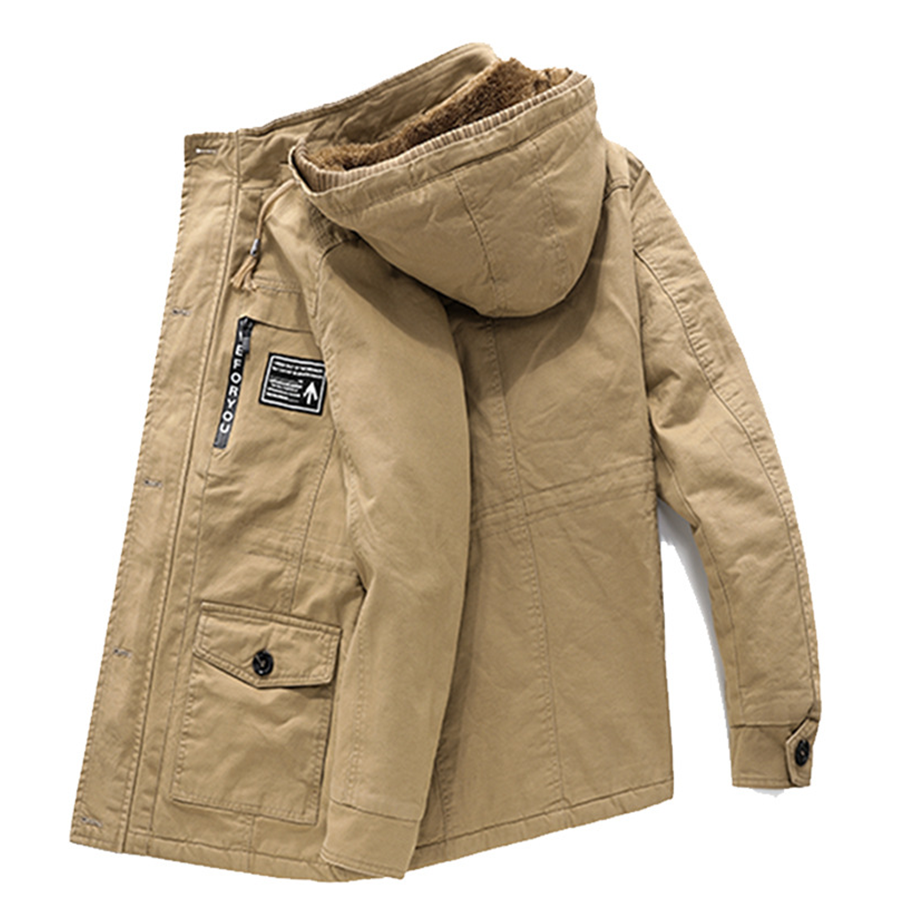 秋冬におすすめ フード付きコットンジャケットコート