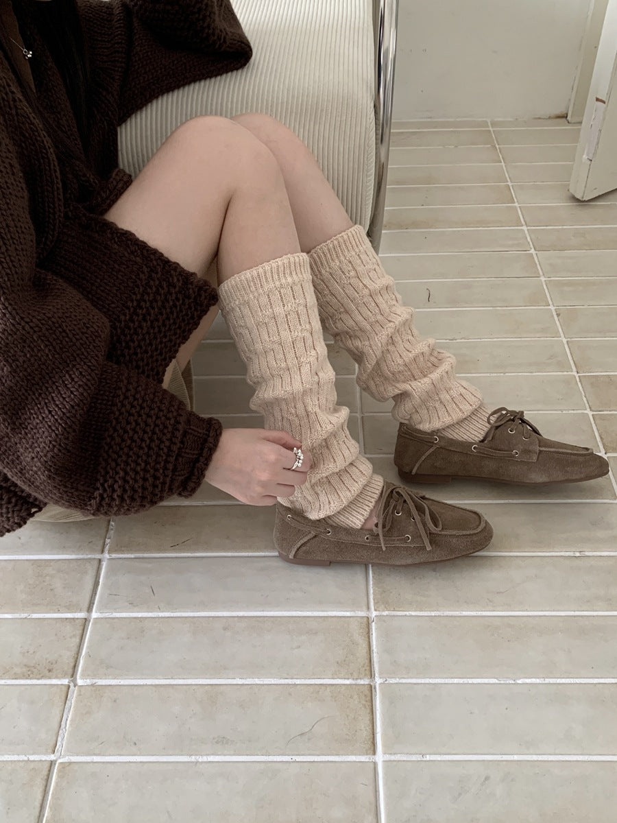 ストライプニットレッグカバー