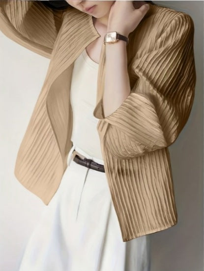 シアープリーツシャツカーディガン