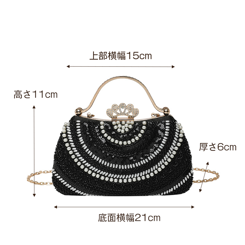 ビジューとパールの立体デザインバッグ
