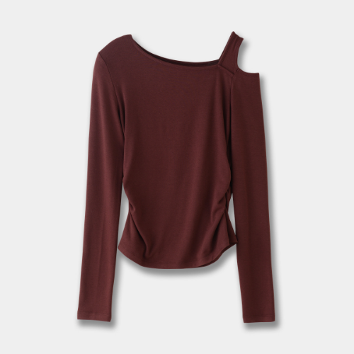 ワンオフショルダーロングTシャツ