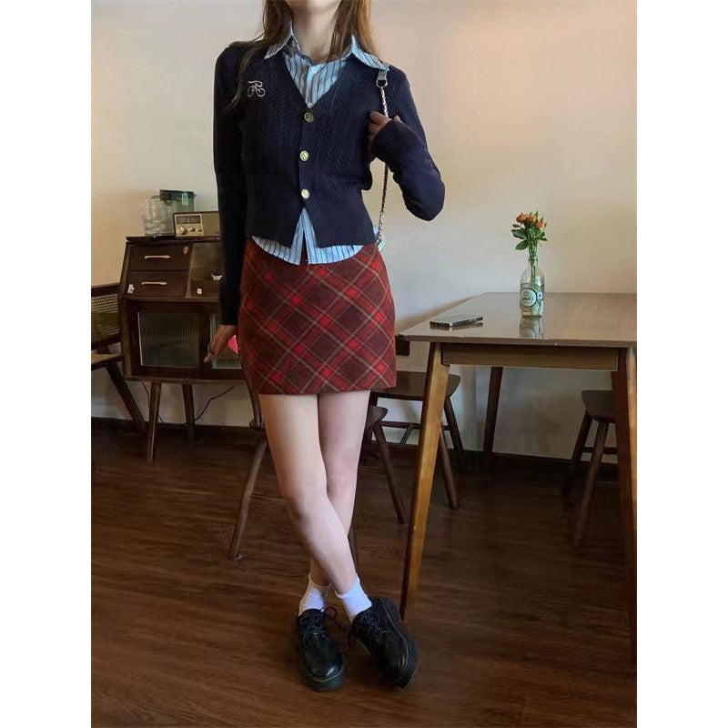 チェックタイトスカート