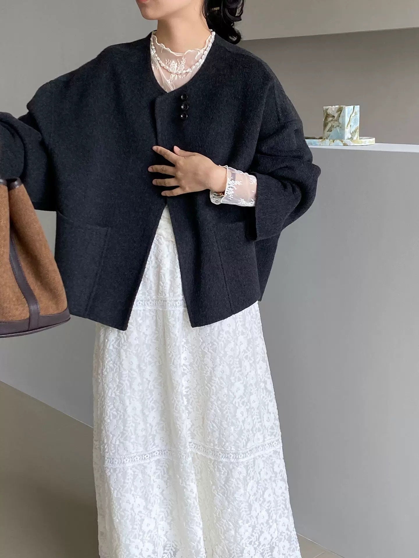 キューブライン ウールショートジャケット