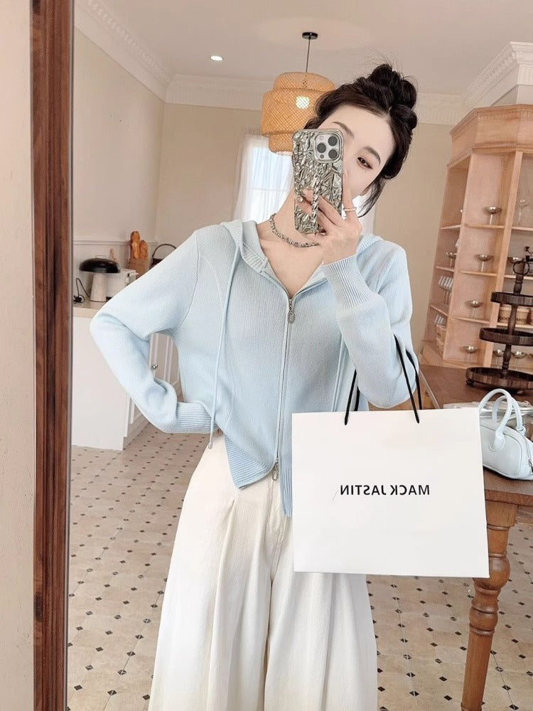 ゆるシルエット ジップアップライトパーカー