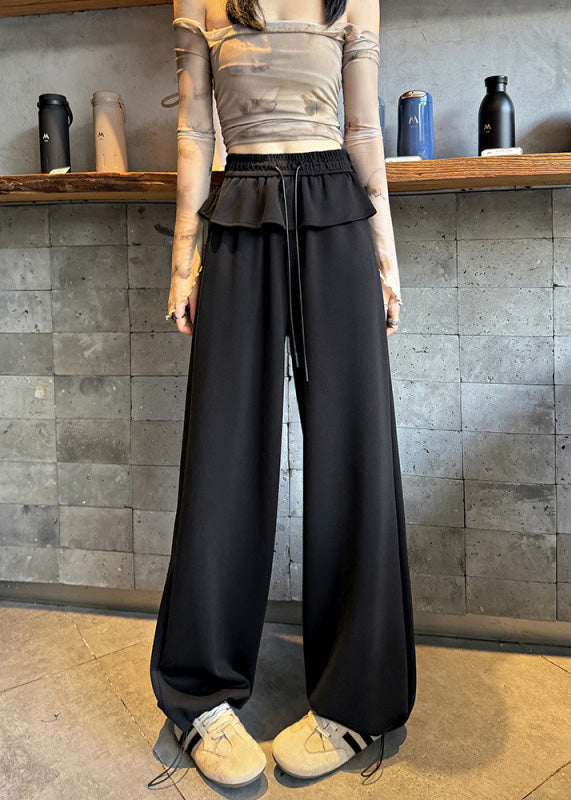 ペプラム風ワイドスウェットパンツ