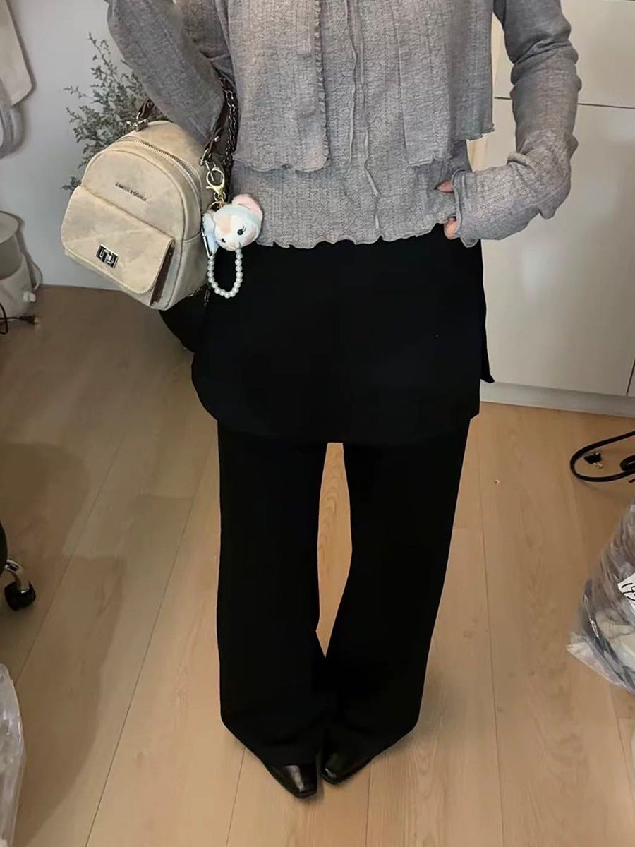 フレアパンツ×ミニスカート セットアップ