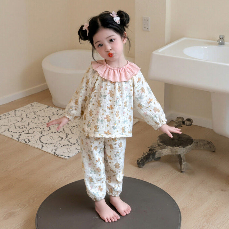 ラッフル付きパジャマセット