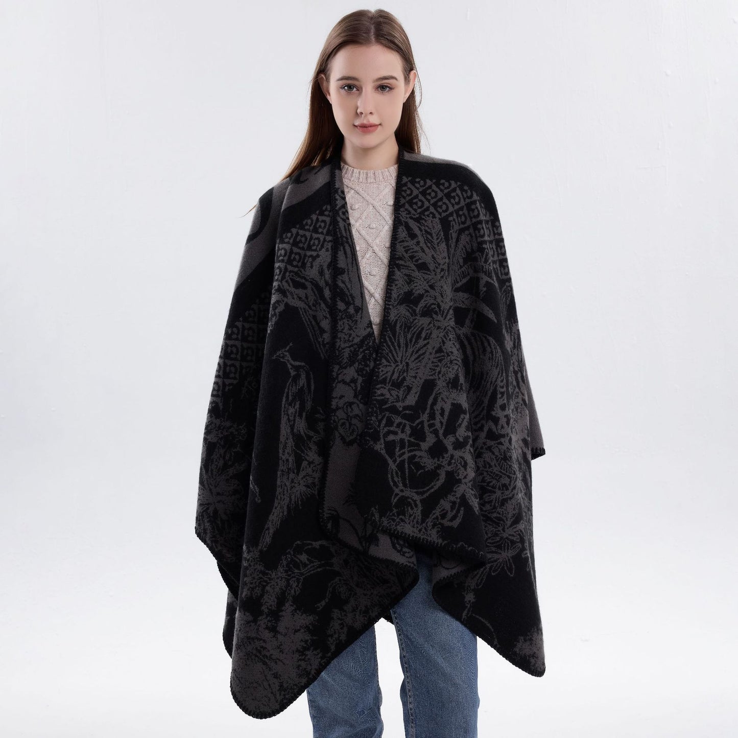 クラシックカシミアタッチ ケープコート