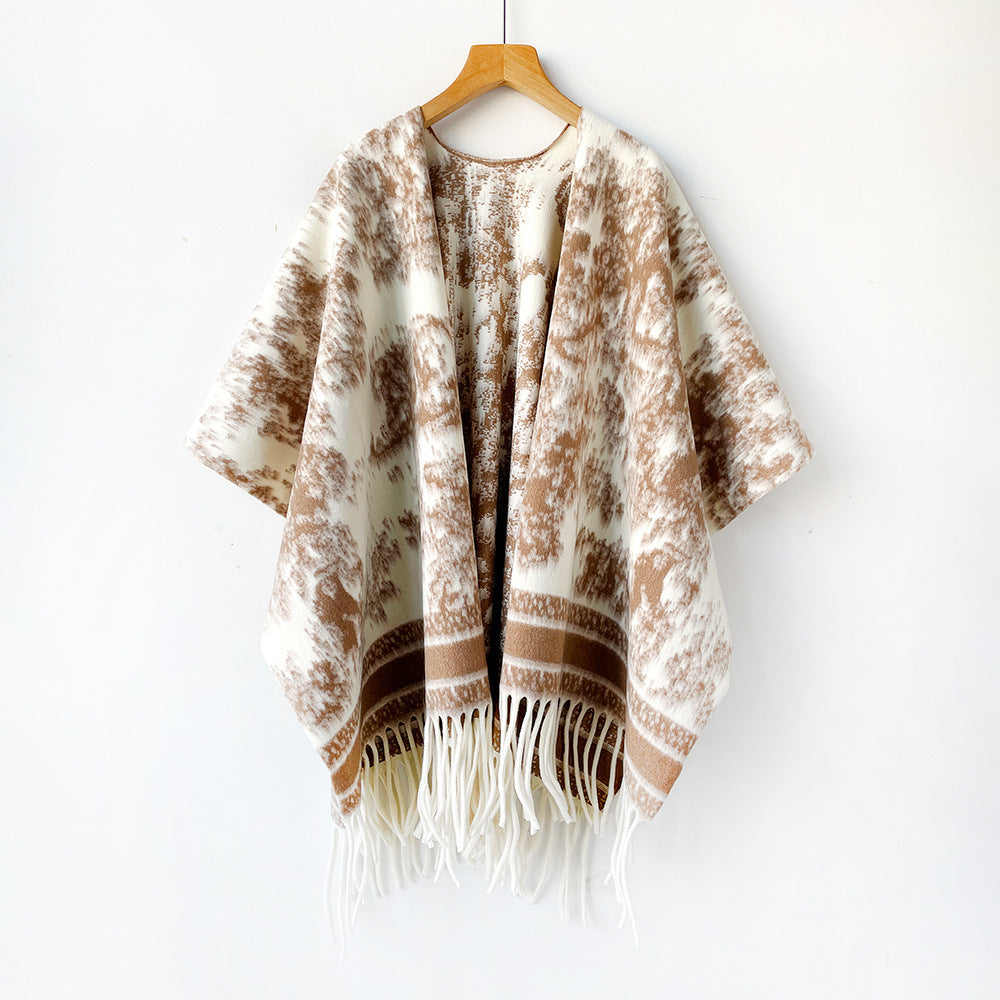 リュクスウール調 ケープコート