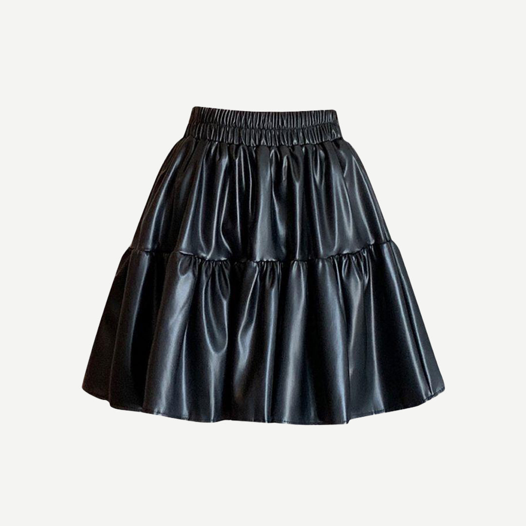 ブラックレザースカート