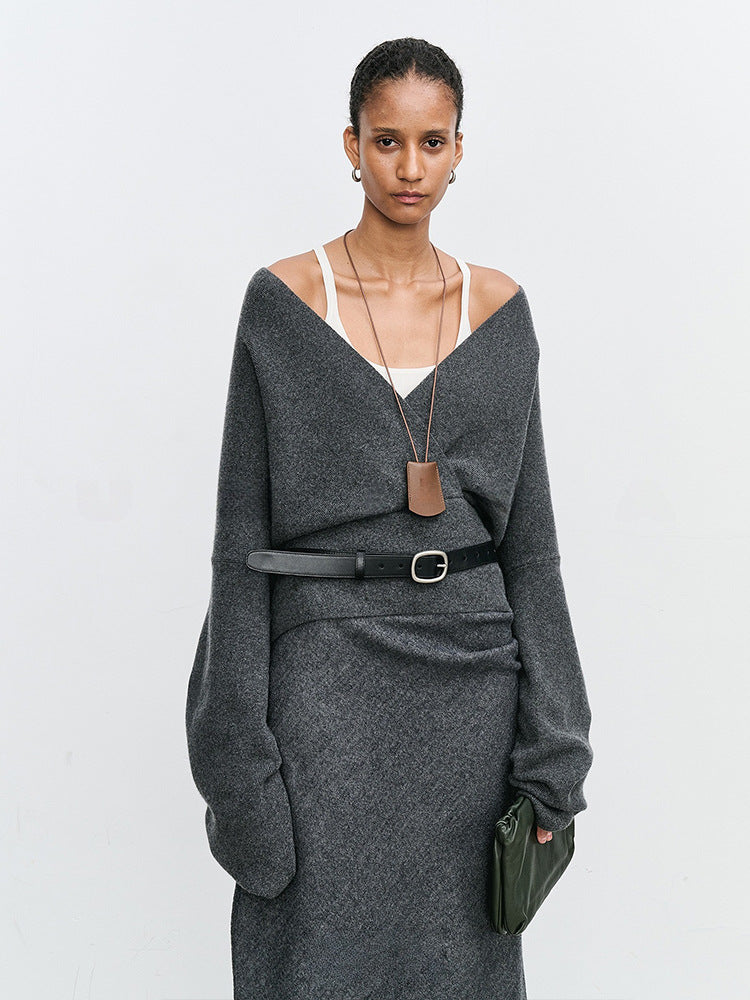 オートミールドレープカーディガン