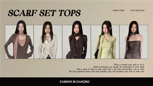 ひと結びのアクセント。スカーフ付きトップス5選