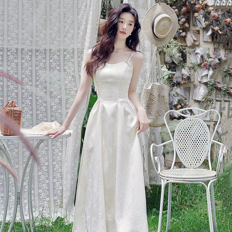 ジャガード ストラップ ワンピース