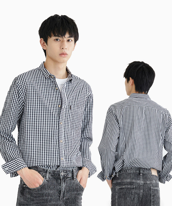 ギンガムチェック コットンシャツ