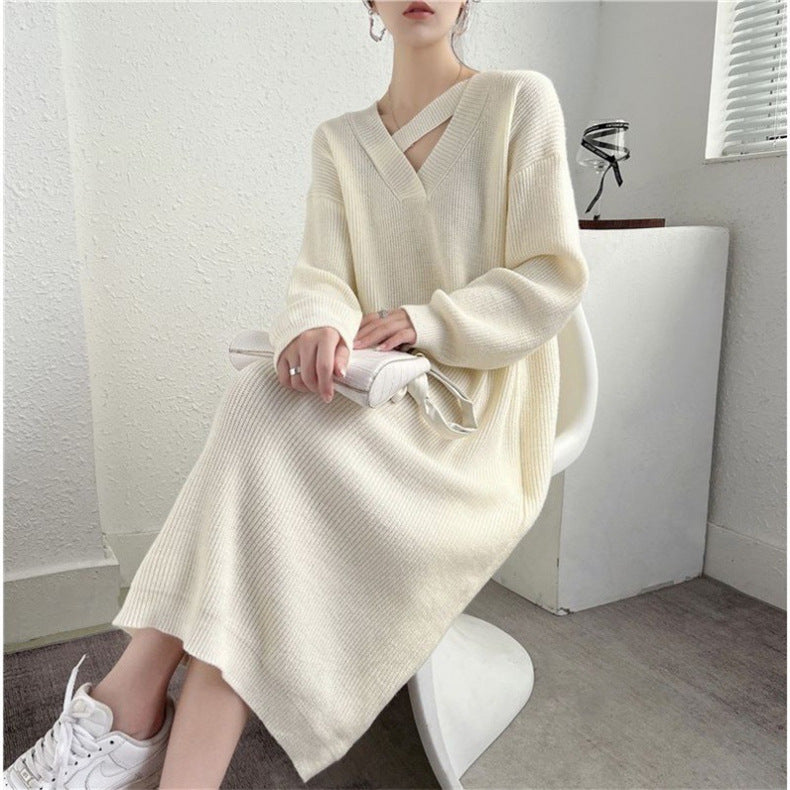 デザインニットワンピース