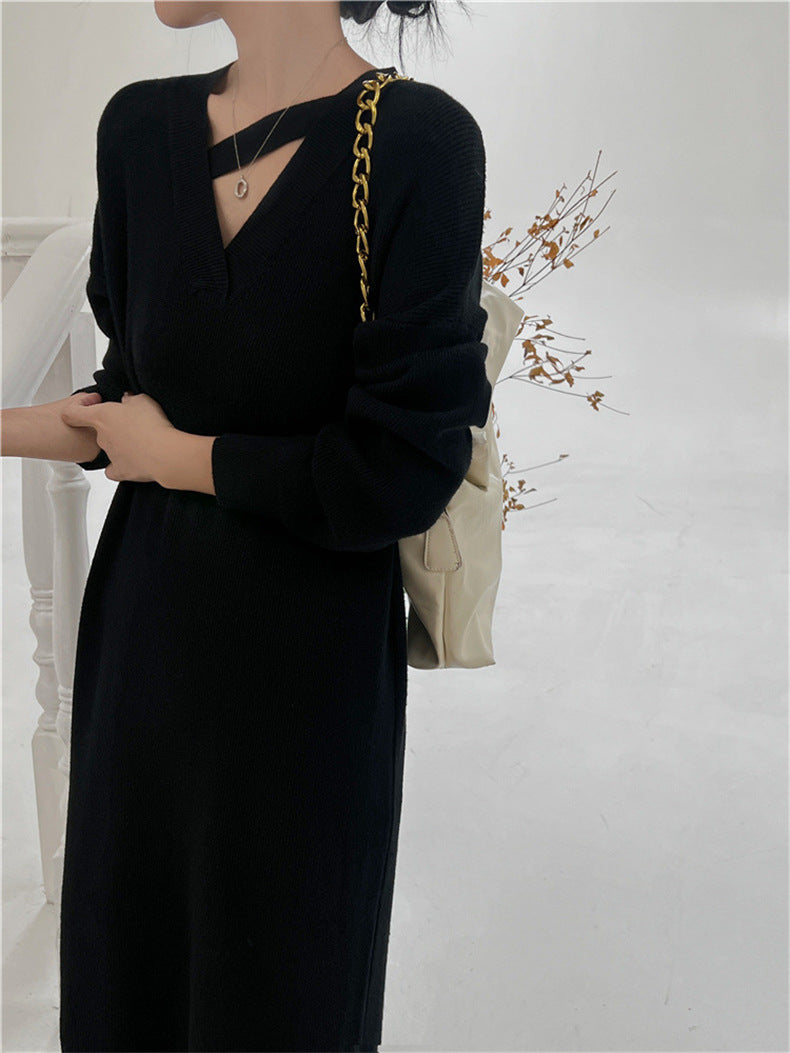 デザインニットワンピース