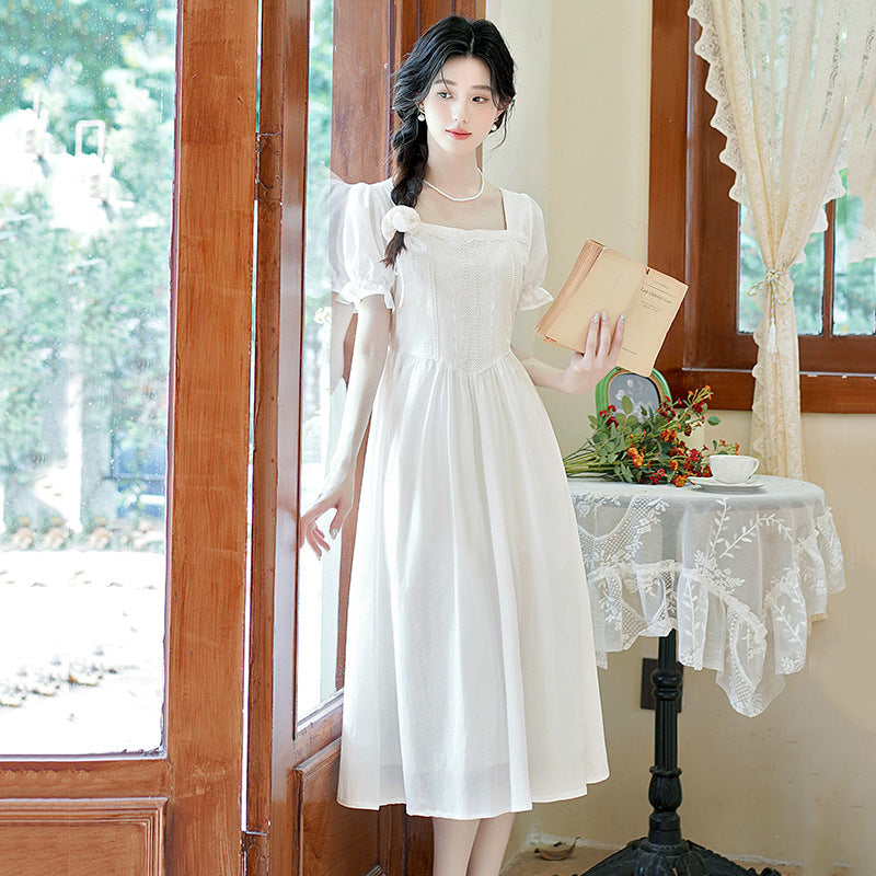 バックスクエアネック カジュアルワンピース