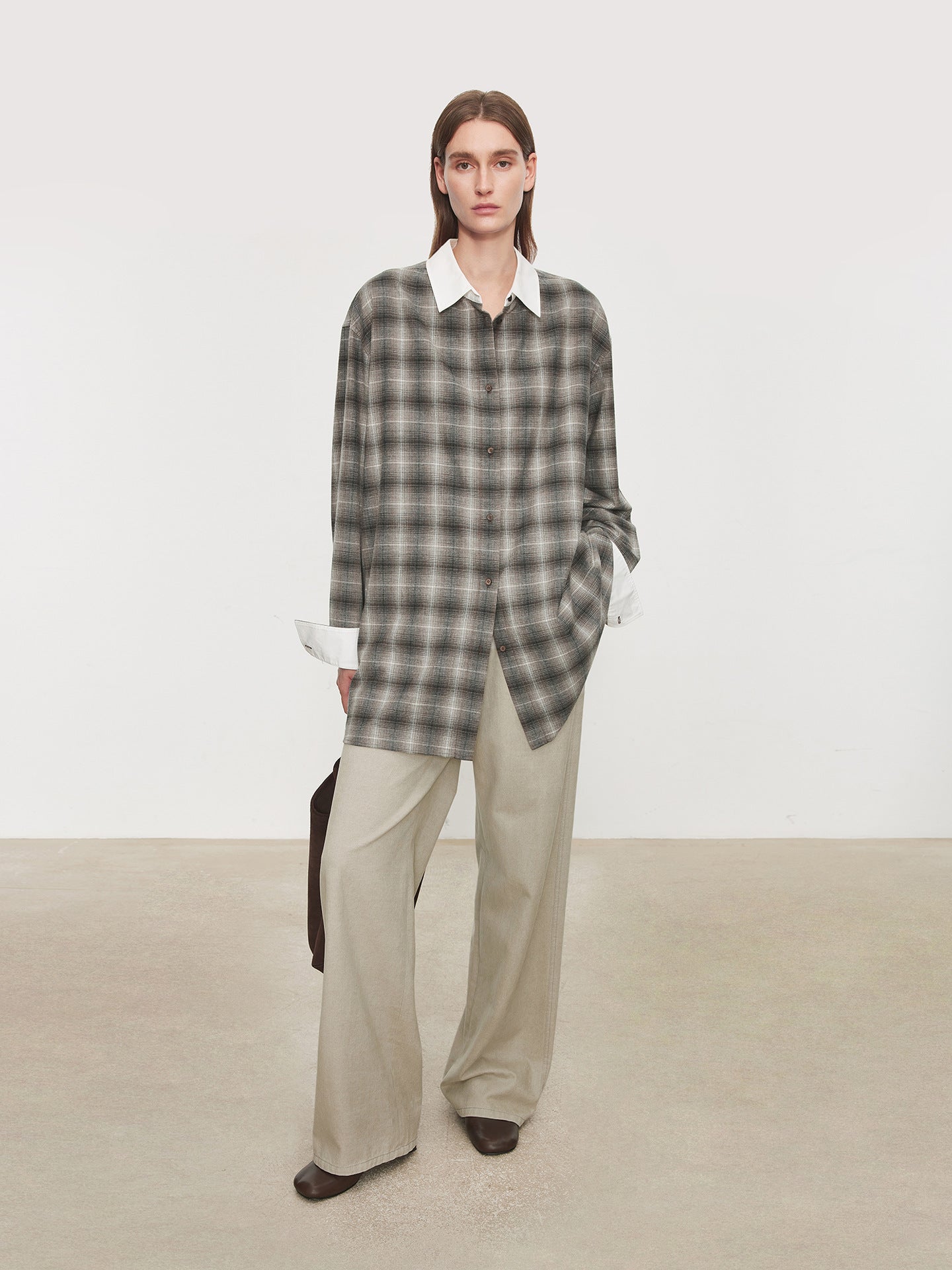 グラデーションチェックシャツ