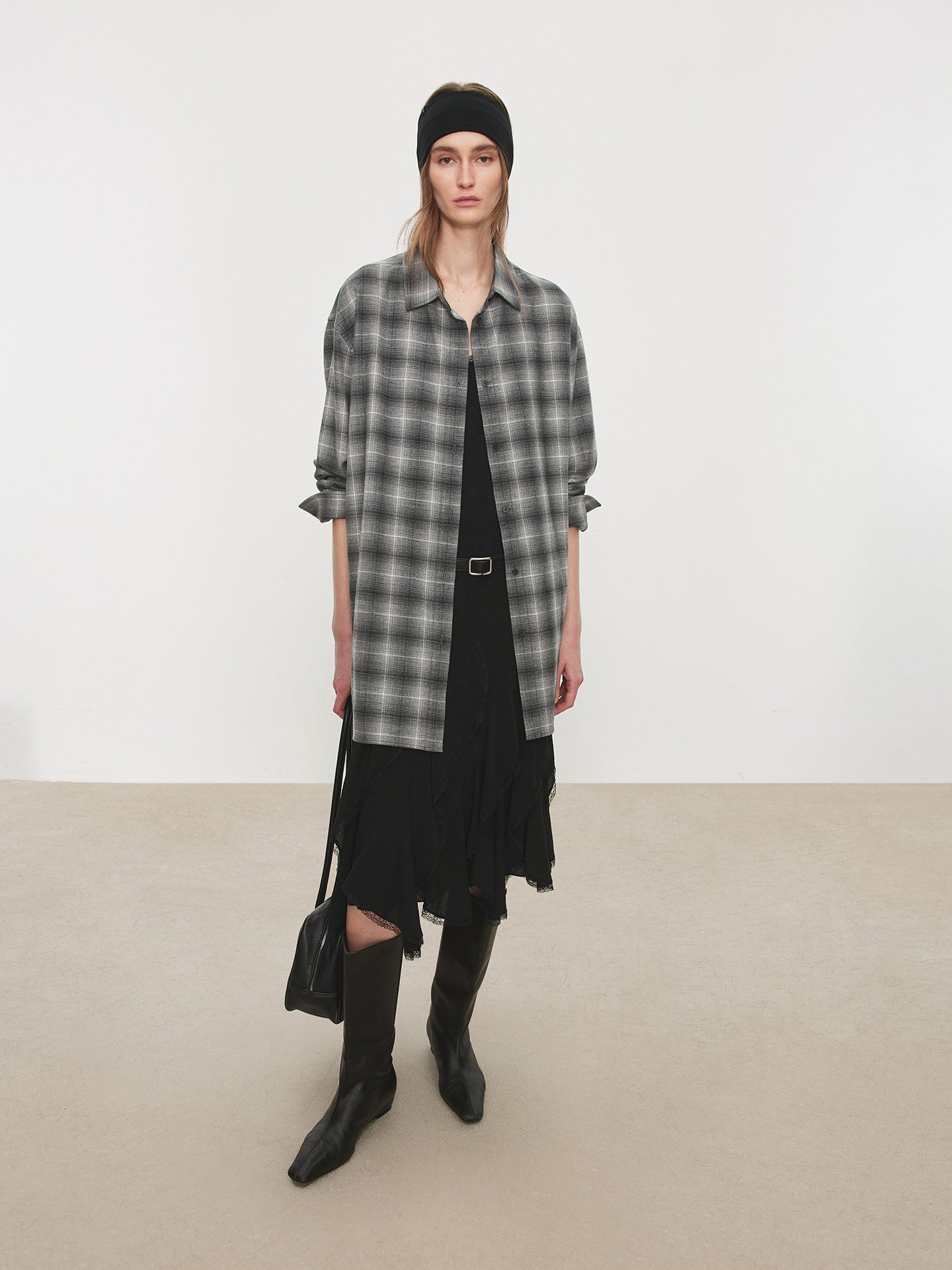 グラデーションチェックシャツ