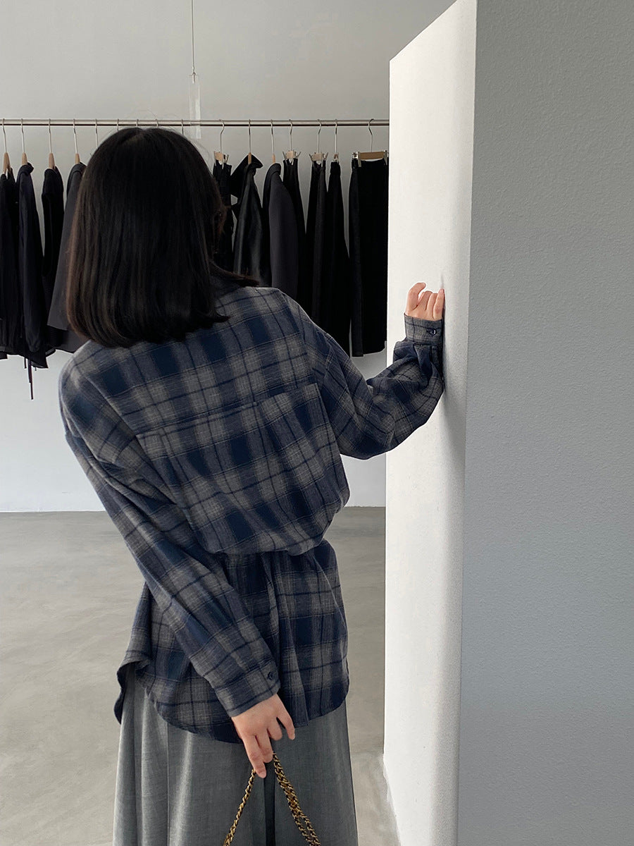 起毛チェックシャツ (ベルト付き)