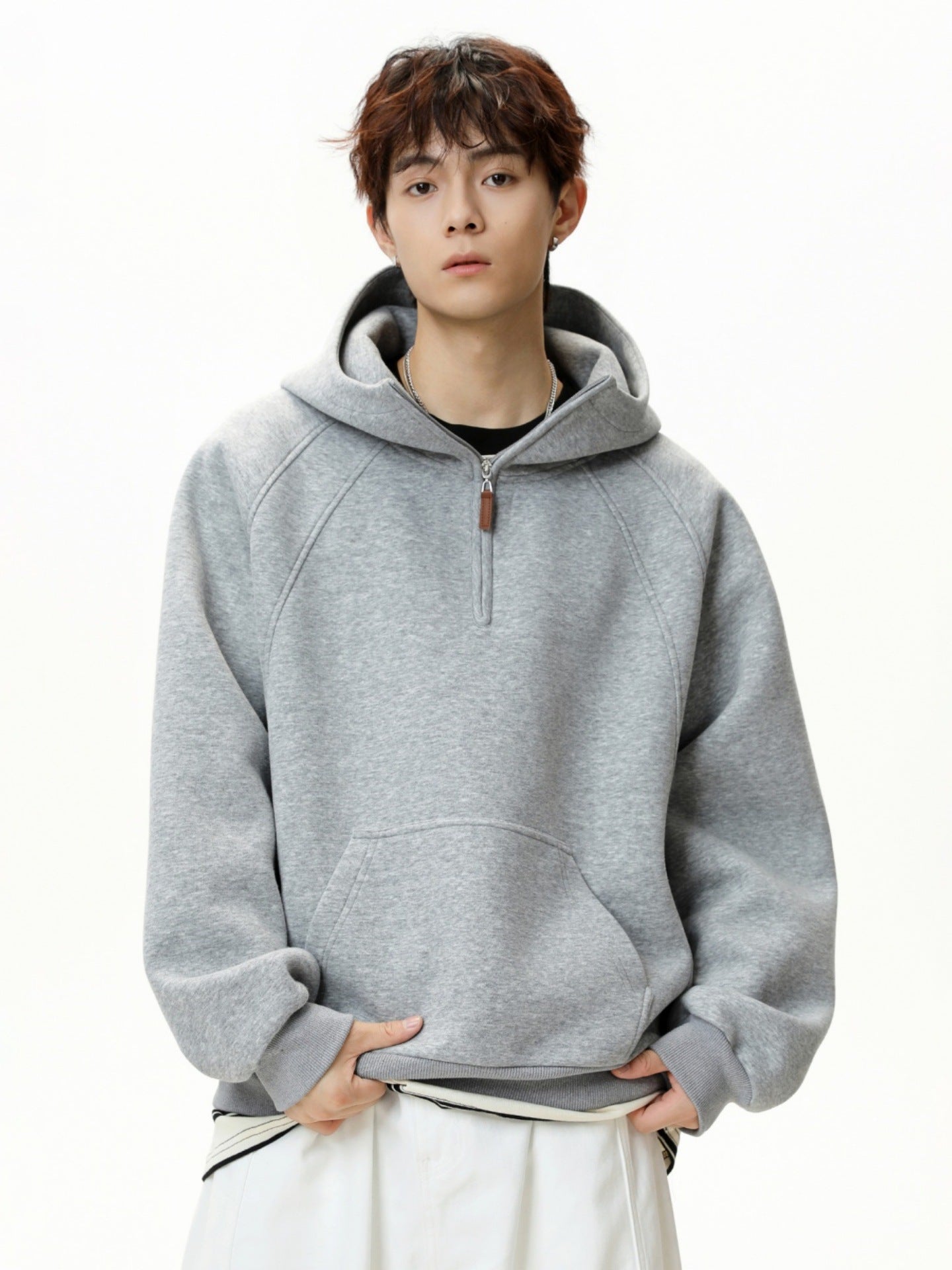 ハーフジップパーカー