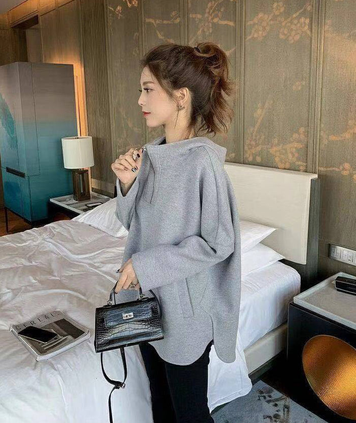 ルーズスウェットフードプルオーバー