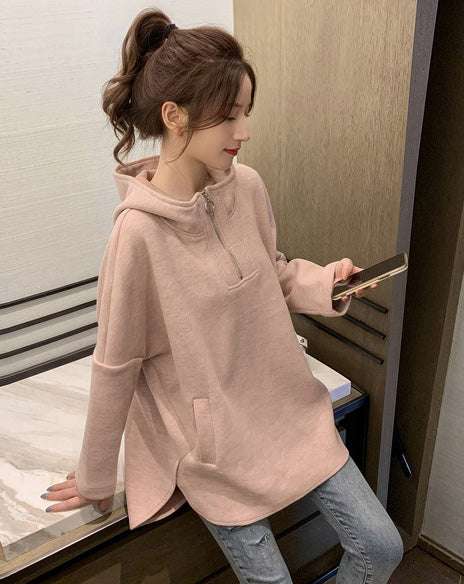 ルーズスウェットフードプルオーバー