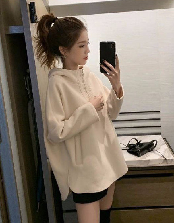 ルーズスウェットフードプルオーバー