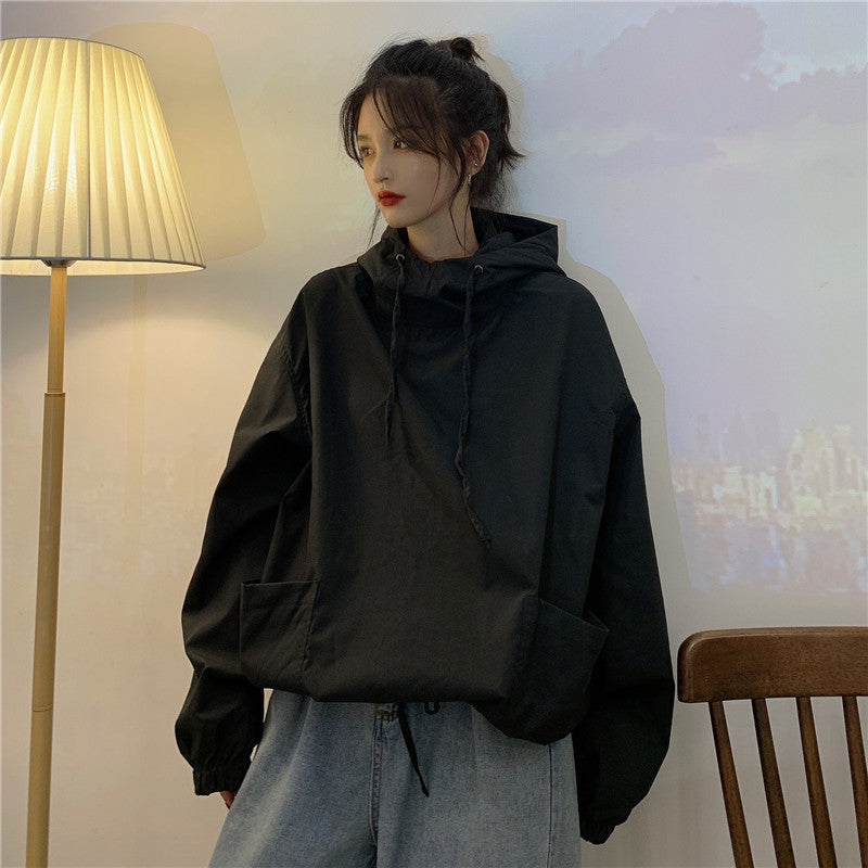 フード付きオーバーサイズワークプルオーバー