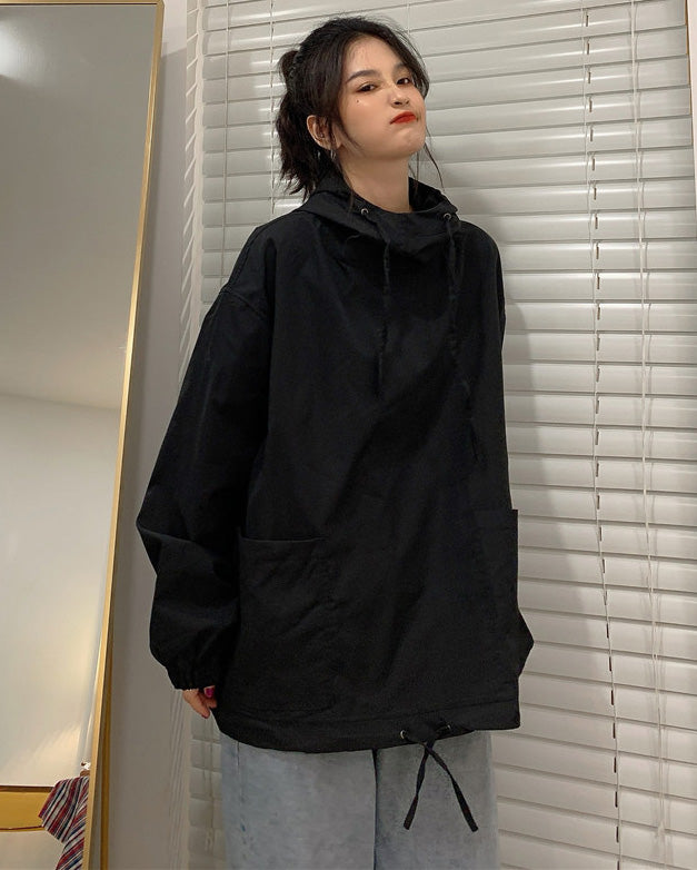 フード付きオーバーサイズワークプルオーバー