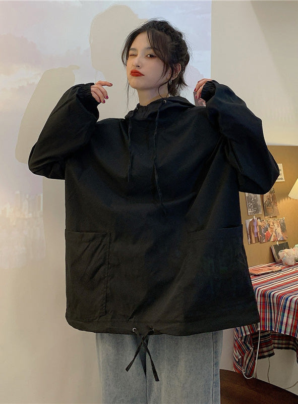 フード付きオーバーサイズワークプルオーバー