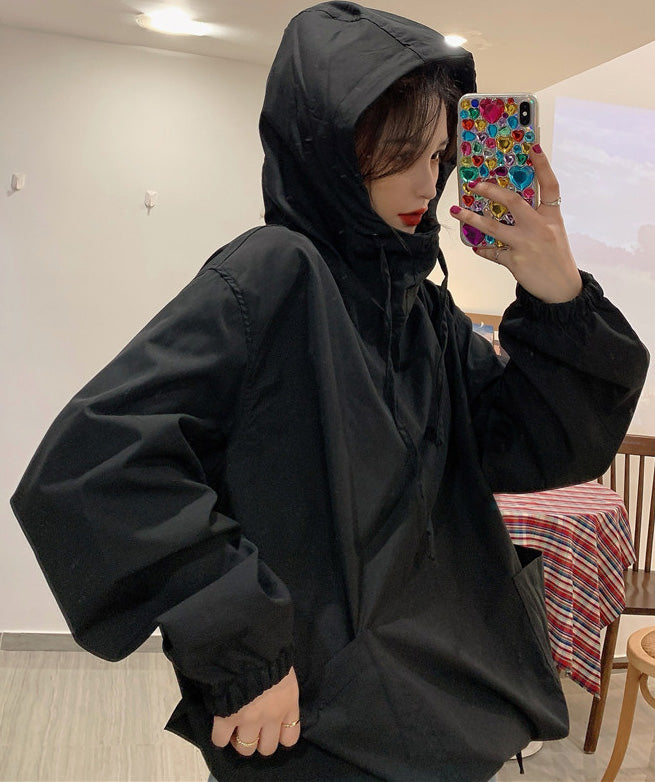 フード付きオーバーサイズワークプルオーバー