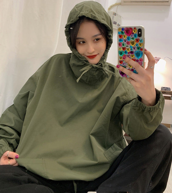 フード付きオーバーサイズワークプルオーバー