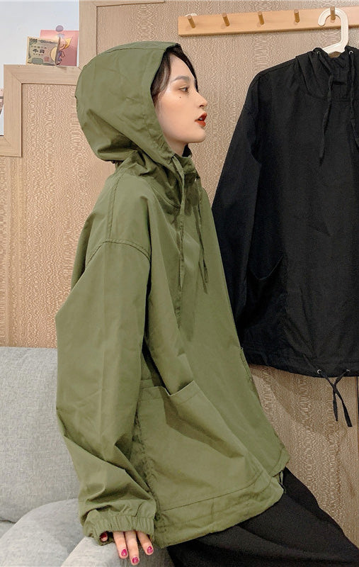 フード付きオーバーサイズワークプルオーバー