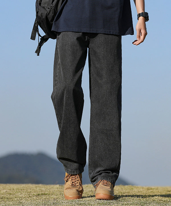 リラックス ストレートデニムパンツ