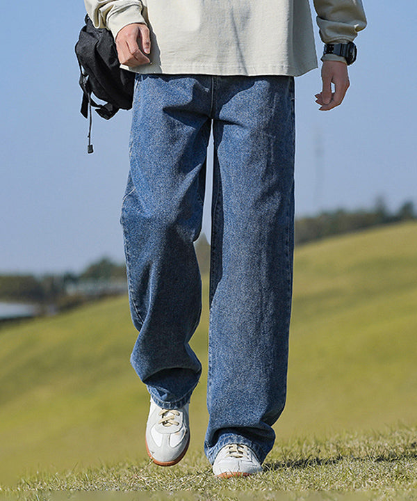 リラックス ストレートデニムパンツ