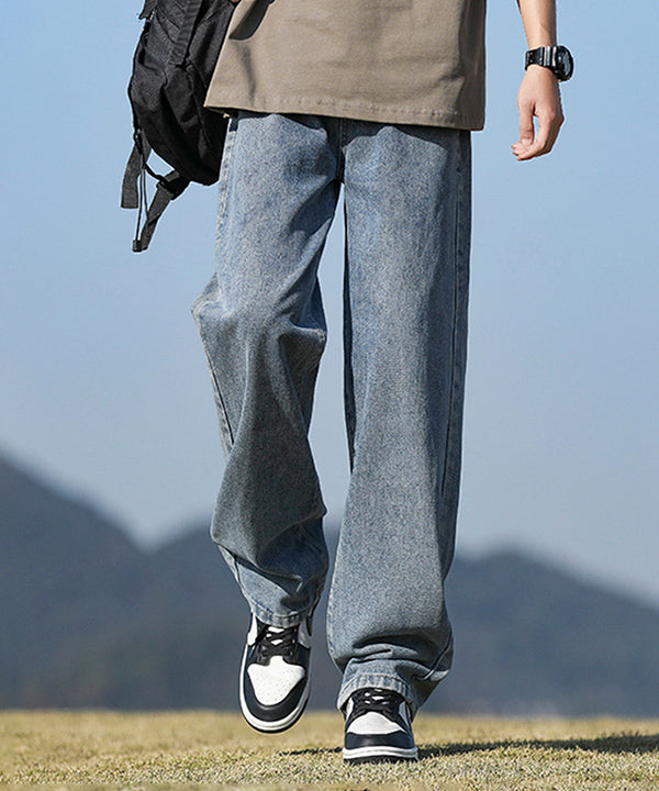 リラックス ストレートデニムパンツ