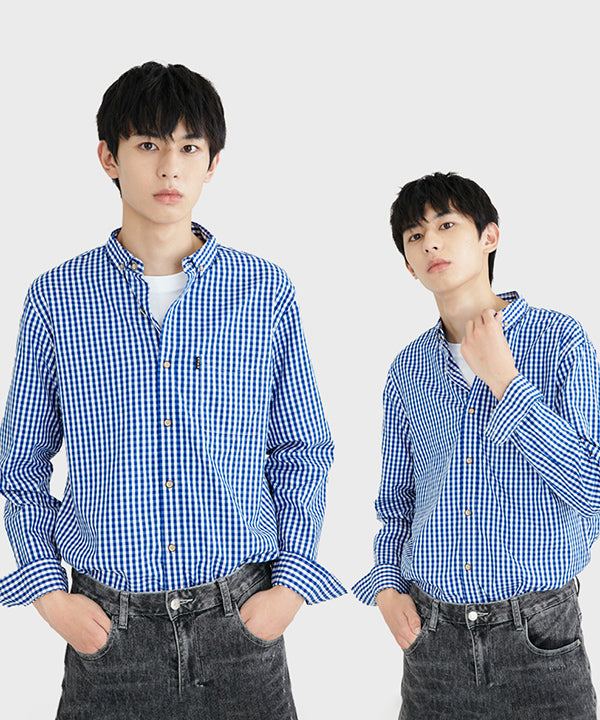 ギンガムチェック コットンシャツ