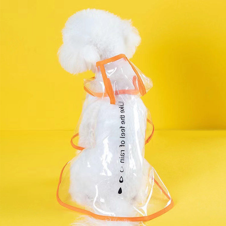 クリアデザインの防水犬用ポンチョ