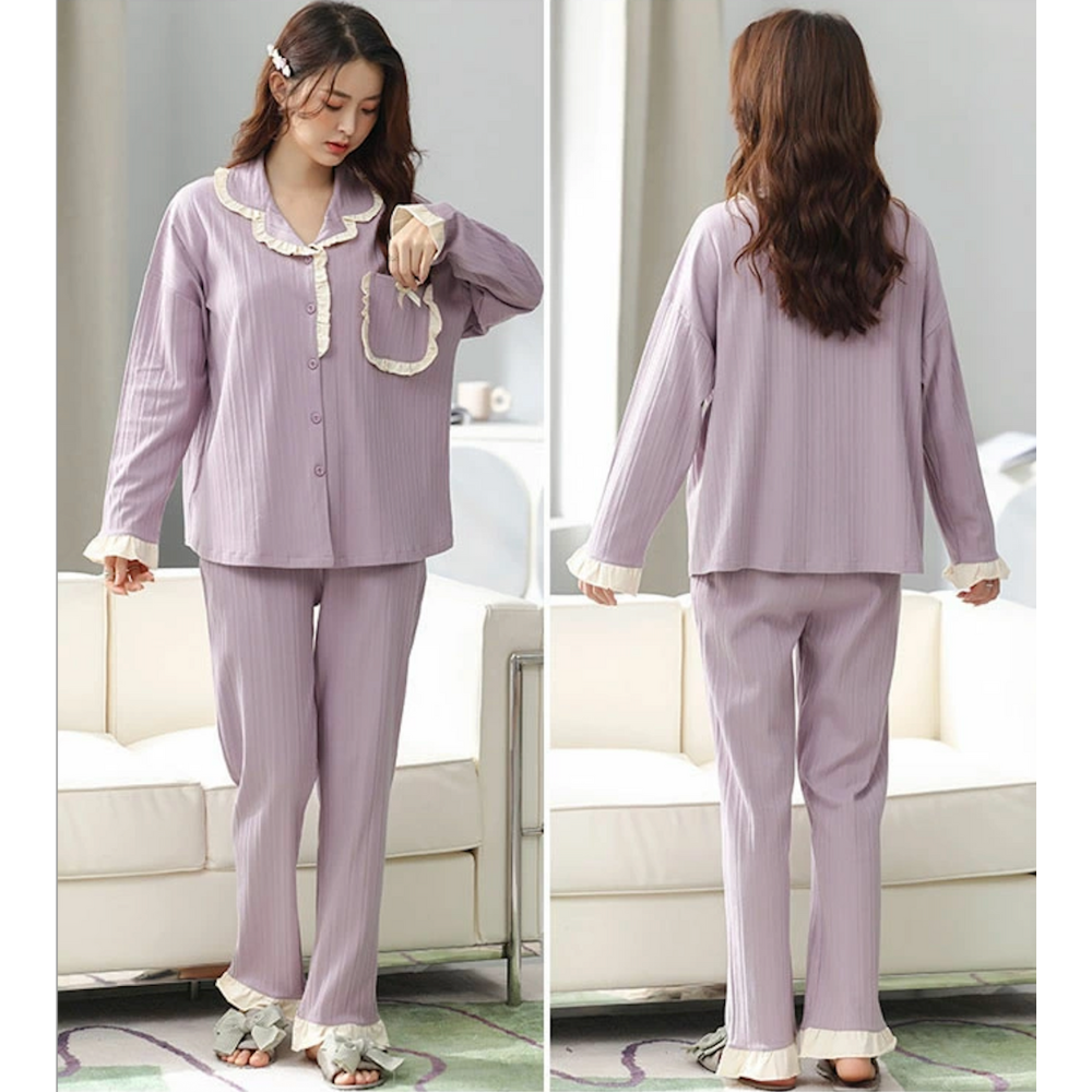 ガーリー気分満点・コットンフリルパジャマ