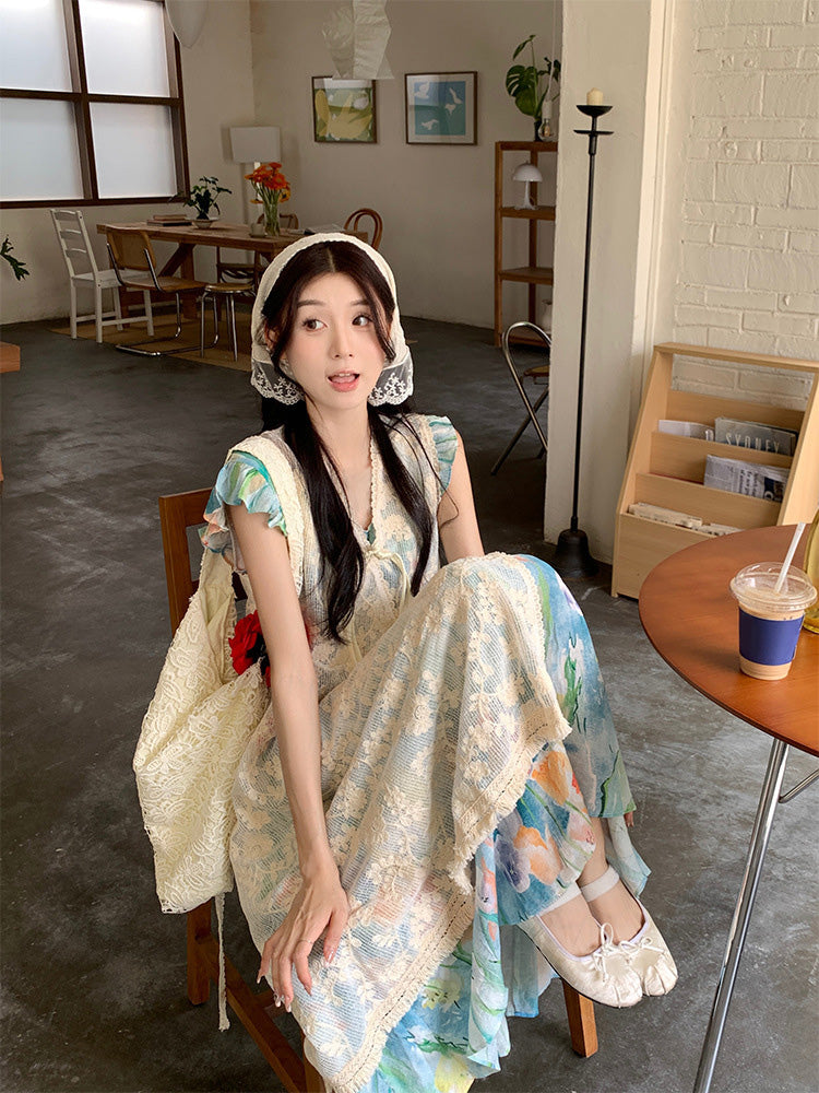 絵画風レトロワンピース