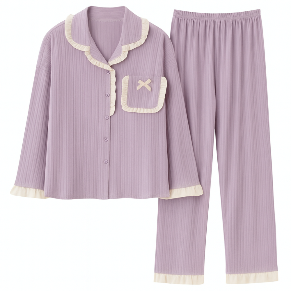 ガーリー気分満点・コットンフリルパジャマ