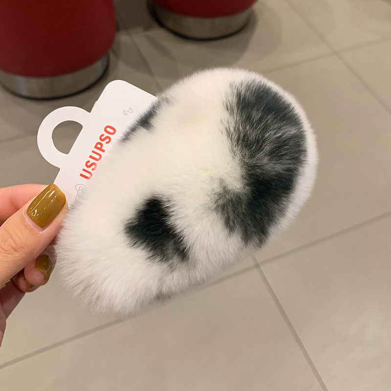 ラビットファーのかわいいヘアアクセ21