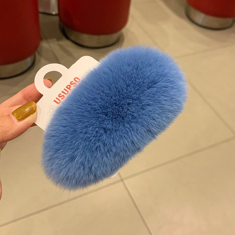 ラビットファーのかわいいヘアアクセ21