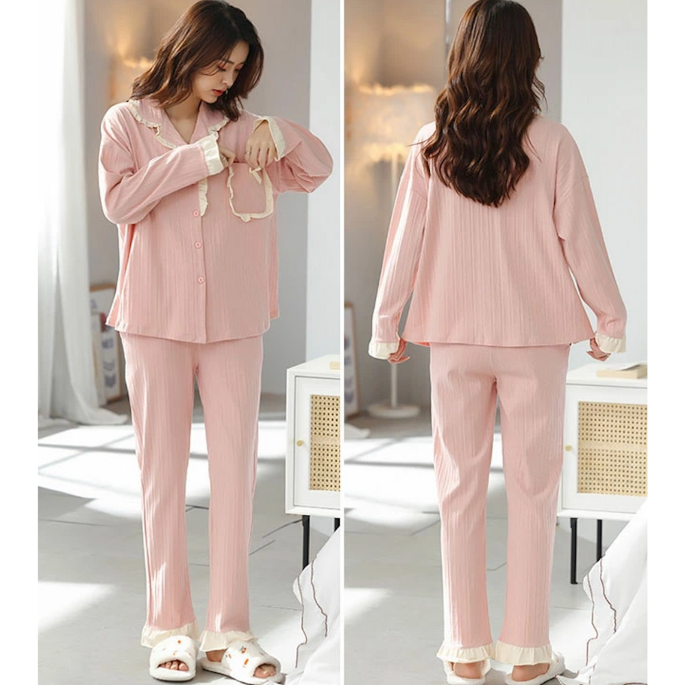 ガーリー気分満点・コットンフリルパジャマ