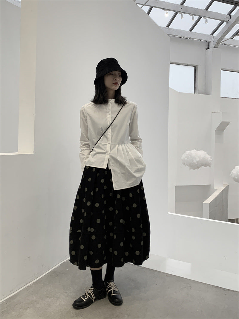 ドットコーデュロイスカート