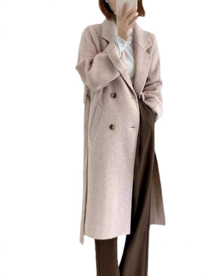 韓国風ダブルブレストコート
